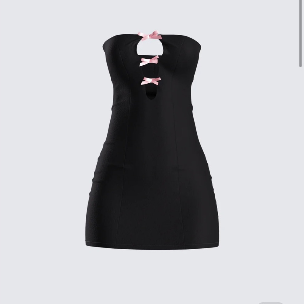Brand new Finesse Bodhi Black Satin Bow Mini Dress